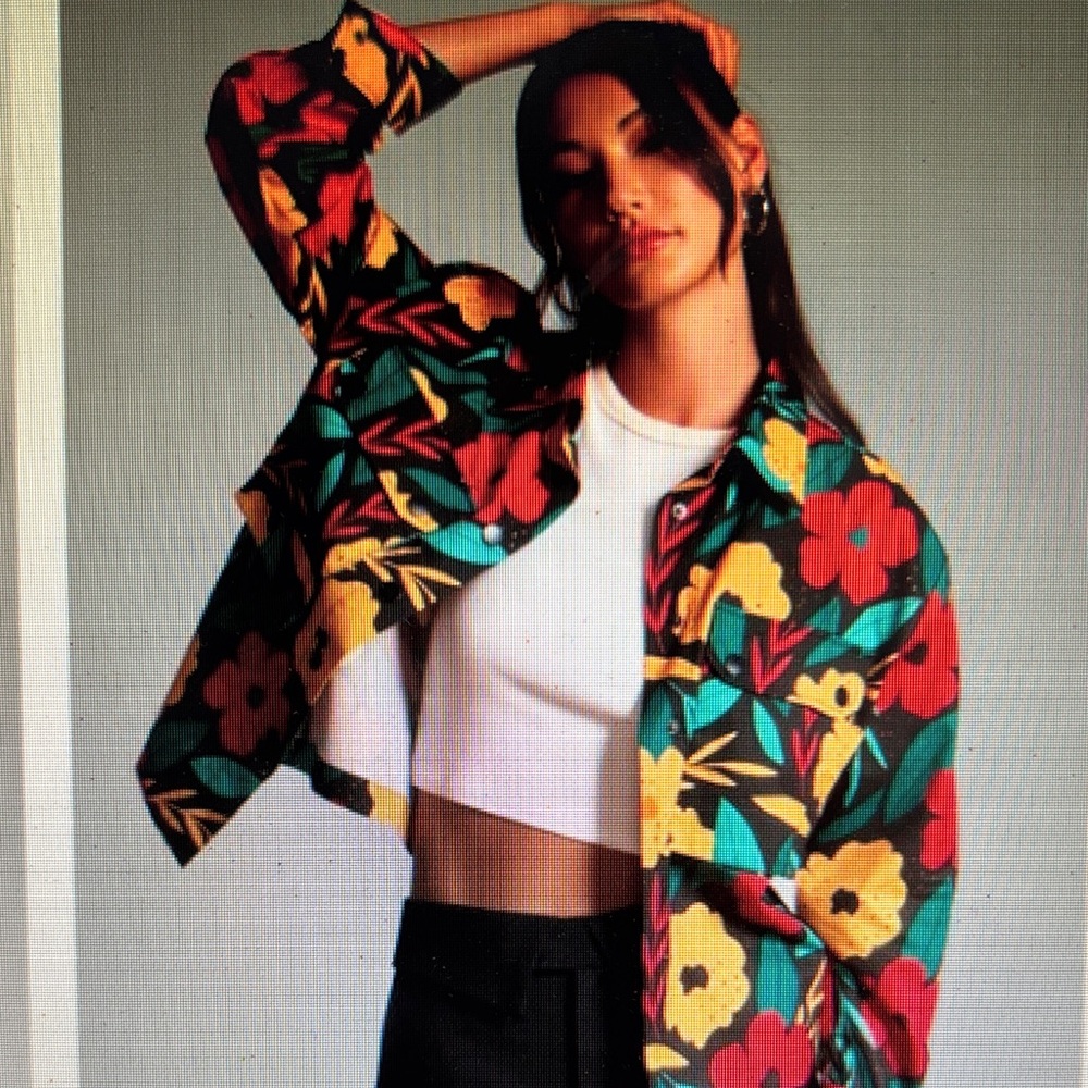 Anthropologie NWT Pepaloves floral jacket. L